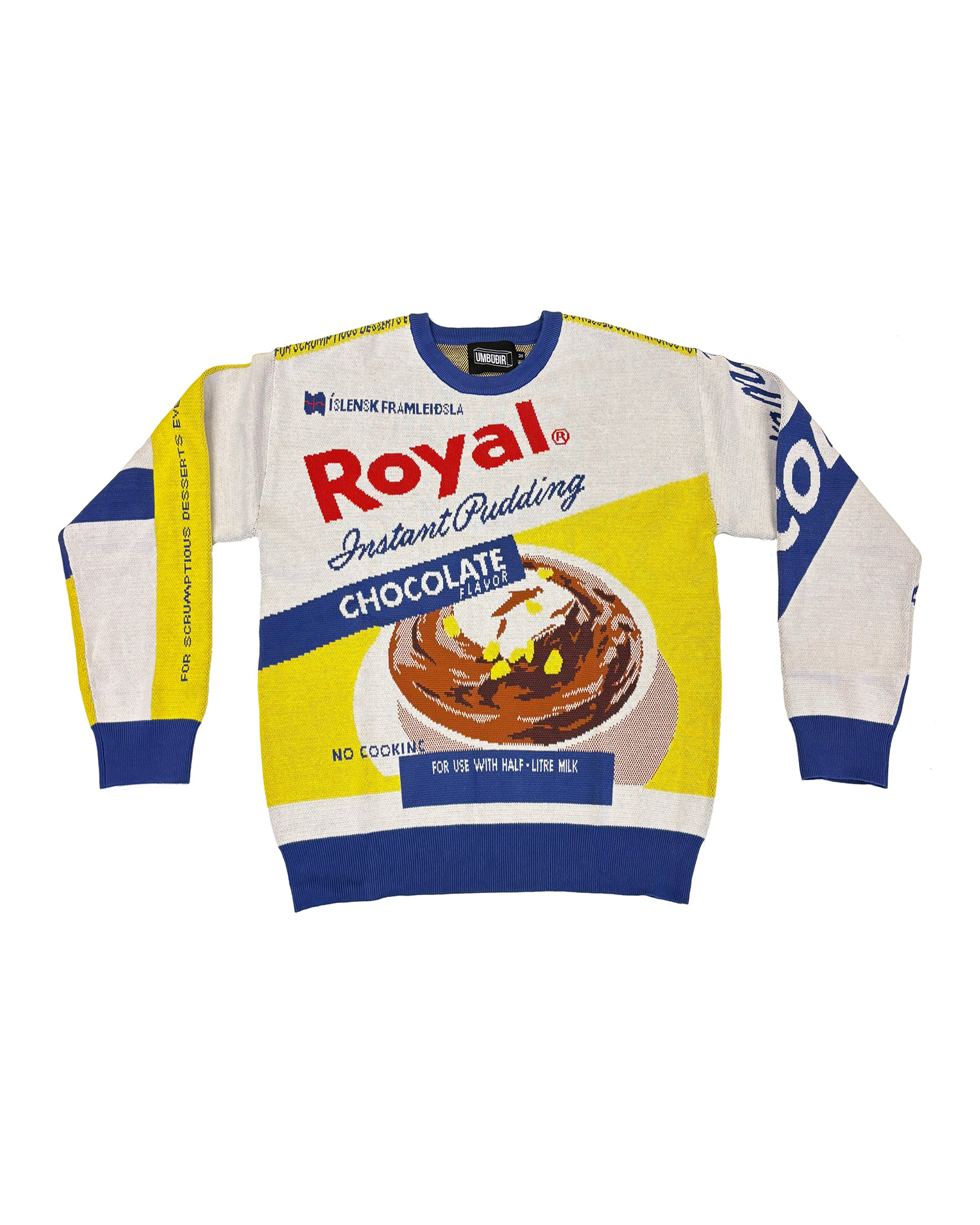 Umbúðir Royal Pudding Prjónuð Peysa